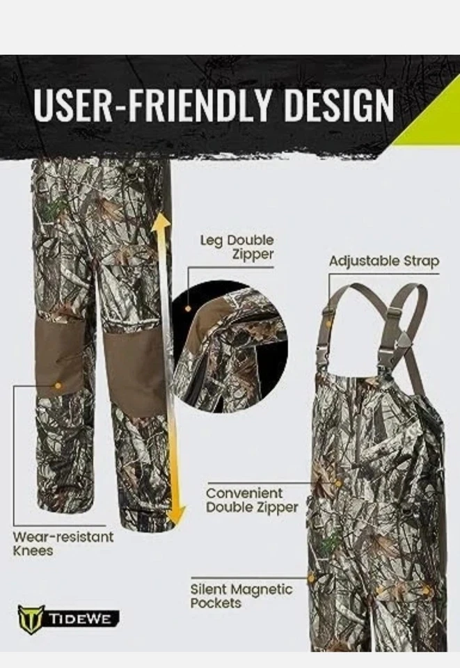 TIDEWE Hunting Bibs Heated with Battery, Waterproof Insulated Bibs SIZE S - Image 2 of 4