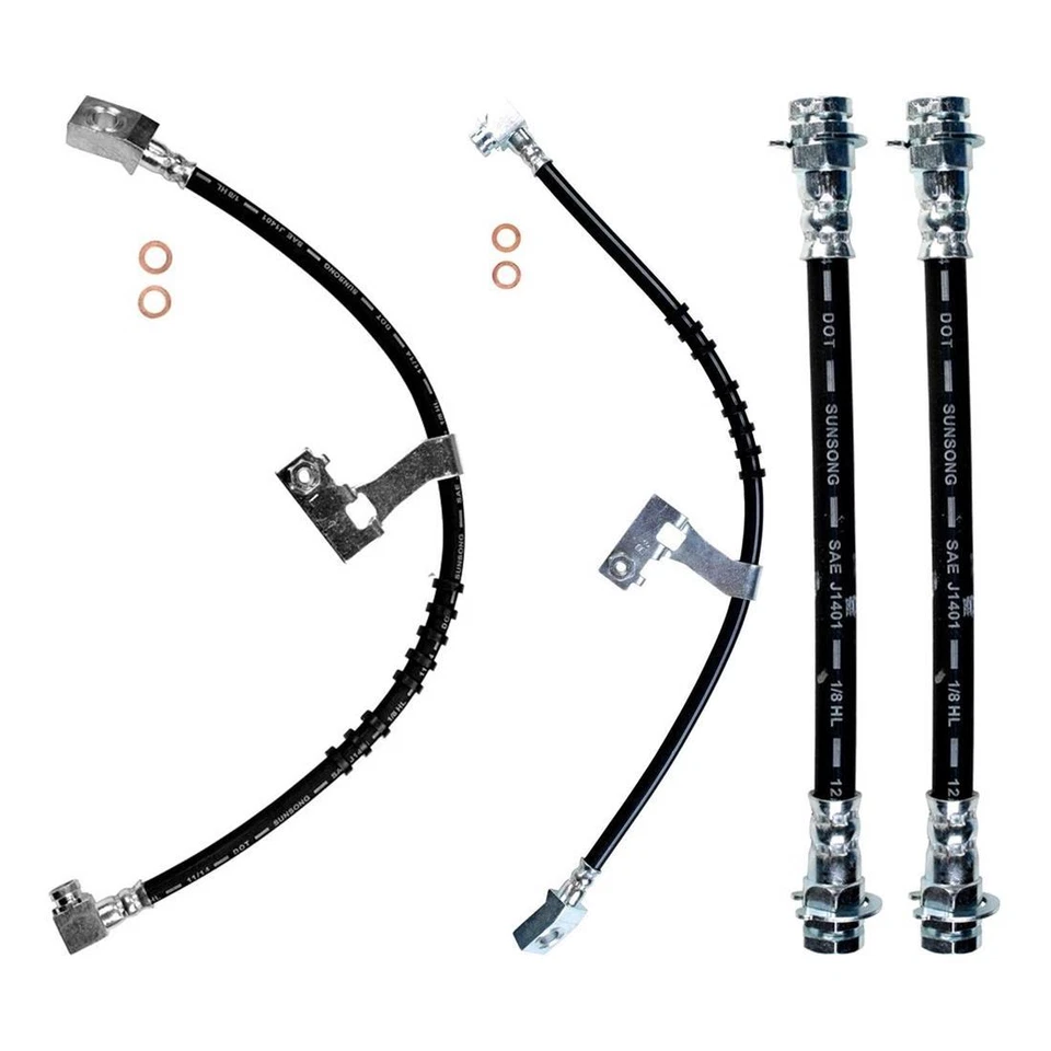 Sunsong Brake Hose Line Front Rear 4x For Dodge Spirit 1989 - Image 2 of 4