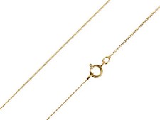 9ct Gold Chain 18" Super Thin Diamond Cut Curb 0.5mm Delicate Layering