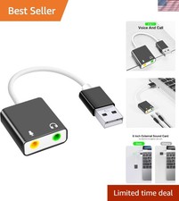 Versatile USB Microphone and Headphone Adapter - Compact  High-Quality Audio