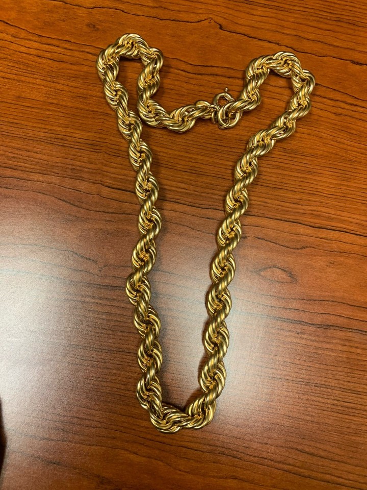 Rope Chain Old School Rapper Cosplay Costume Gold Pimp Chain Bling ...