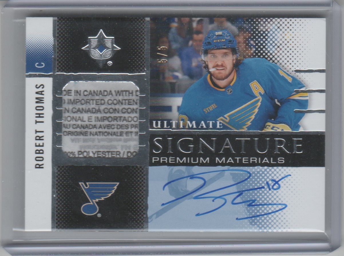 2024-25 UD Ultimate Collection Robert Thomas Autograph Tag Patch 5/5