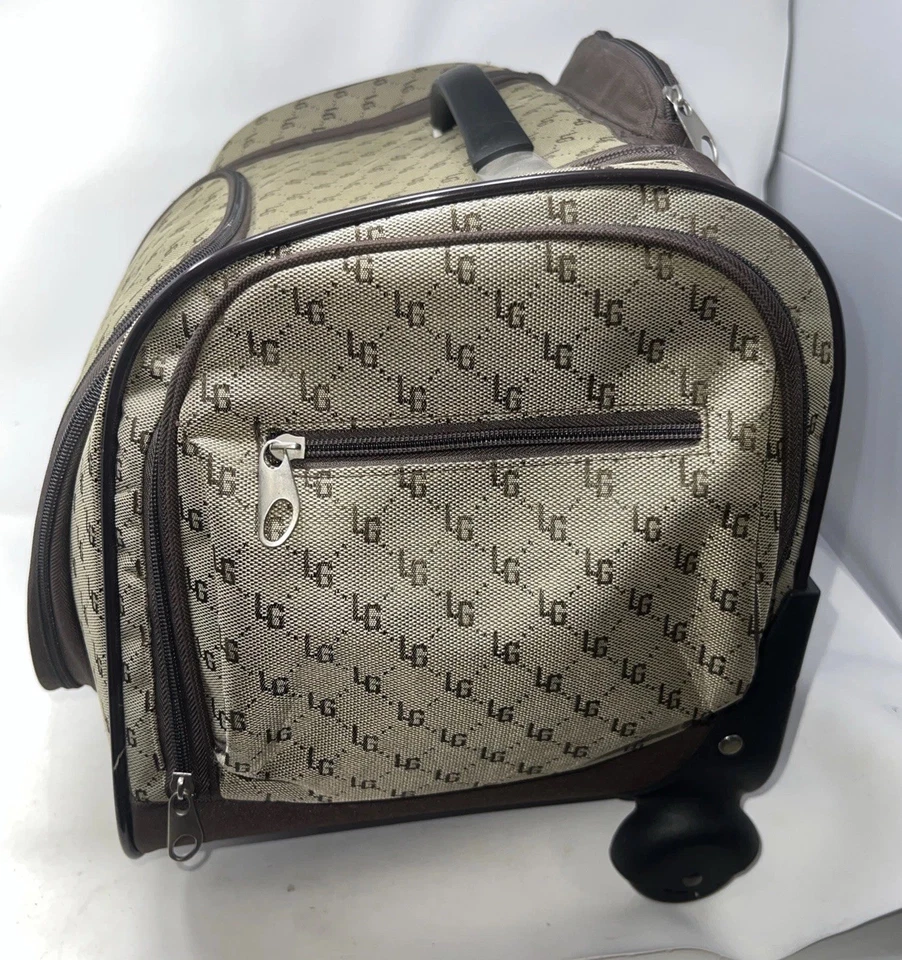 Estuche con ruedas de viaje vintage Lori Greiner Weekender muchos bolsillos. Foto 4 de 4