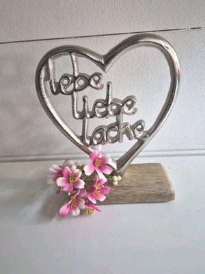 Deko Herz, formano, Lebe -Liebe-Lache, Aufsteller,Holz, Schriftzug,Geschenk,Neu 
