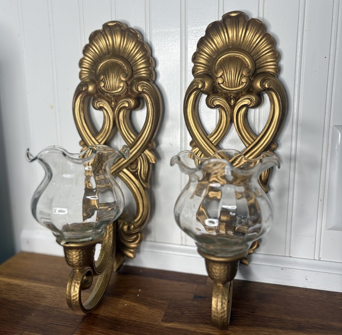 Glass Globes 80s Pair