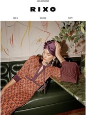 Rixo  Orange and black maxi dress with V neckline, long sleeves and side splits