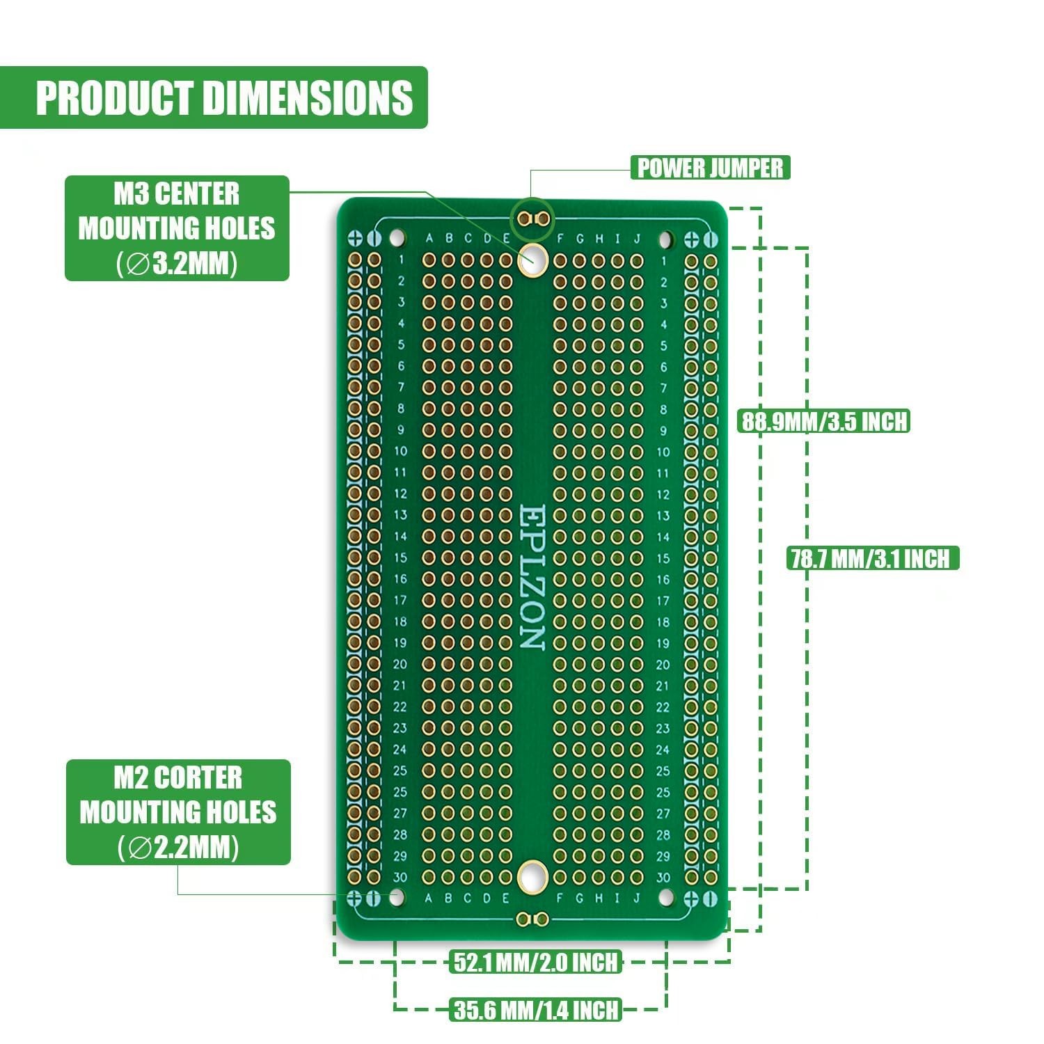 PCB Board de prototypage 5x7cm en verre soudable pour circuit imprimé DIY