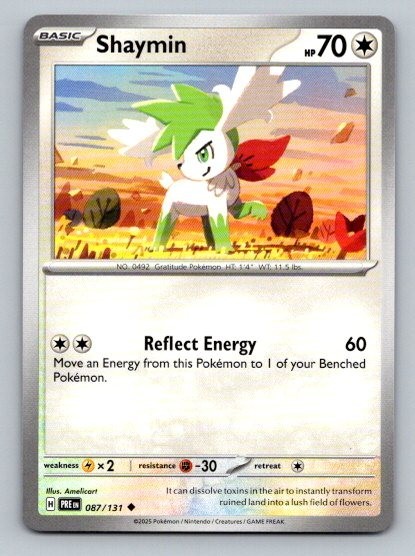 2025 Pokemon Card Prismatic Evolutions Shaymin 87/131