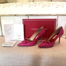 Carolina Herrera Pink Leather Heel Pumps Women’s Dress Shoes US 9