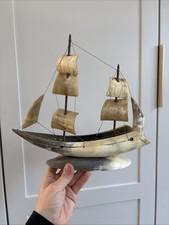 Animal Horn Polished Boat Ornament