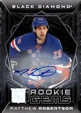 2025-26 Black Diamond Rookie Gems Signatures RGS-MR Matthew Robertson NY Rangers
