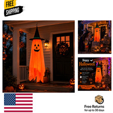 Halloween Decorations Ghost Hanging Ornaments: 39.4 Inch Decor Orange 