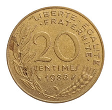 Frankreich 20 Centimes 1988 &ndash; Marianne &ndash; Original Umlaufm&uuml;nze/ Sammlerm&uuml;nze