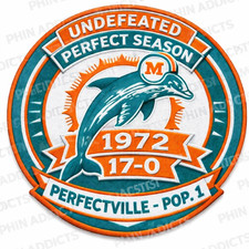  Miami Dolphins 1972 Undefeated Perfect Season Embroidered Iron-Sew-On Patch 
