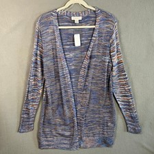 Christopher  Banks Women's Knitted Open Cardigan Size L Blue NWT