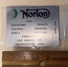 Norton Oil Tank Silver 2” Vinyl Transfer Decal Sticker