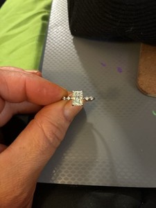 Authentic Emerald Cut VVS1 Moissanite 14K White Gold Plated On 925 Silver Engagement Ring