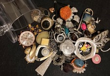 Broken Jewelry Pieces-Craft Scrap-Pendants-Crafting-Mixed Lot-Vintage To Now