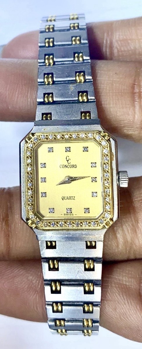 CONCORD コンコルド腕時計 クォーツ シルバー/ゴールド　アンティーク 楽天市場】【中古】コンコルド サラトガ メンズ 腕時計 ステンレス