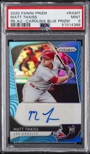 2020 PANINI PRIZM ROOKIE AUTO CAROLINA BLUE MATT THAISS ROOKIE RC PSA 9 AUTO