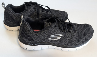Skechers Dual-lite Shoes Womens Size 7.5 Black Air Cooled Memory Foam 12756S