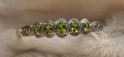 Signed STS Karis Green  Gemstone Hinged Bangle 7.5   Bracelet New