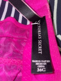 Victoria Secret Sexy Little Things Hot Pink Lace Chemise Slip Garter Womens 36C