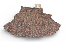 NWT Altar'd State Small Grey Peach Floral Tiered Flounce Skirt 49.95