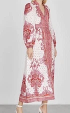Zimmermann Bells Paisley Pink Dress Size 0 (6-8au)