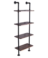 Industrial Pipe Shelf Bathroom Shelves Wall Mounted,24inx69in Rustic Wood Shelf