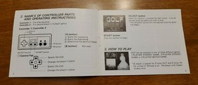 Nintendo NES Golf - Original Vintage Instruction Booklet Manual Only