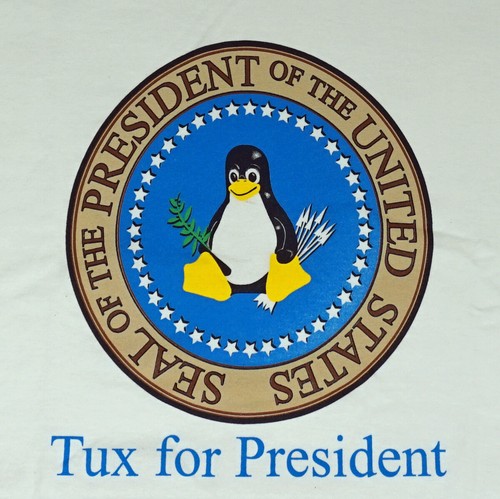Tux Racer (PC & Linux Game) Win the cup! PLUS Tux for President T-Shirt - Large - Picture 5 of 5
