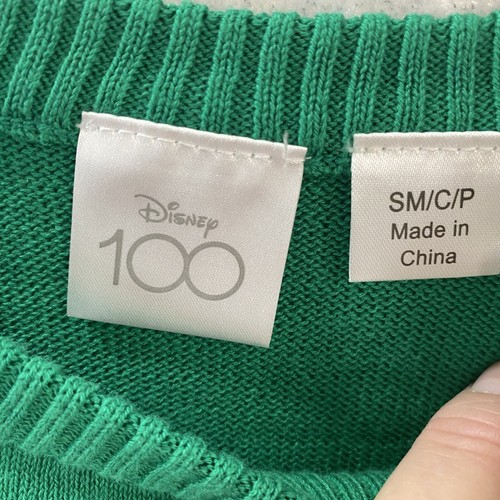 Disney 100 Sweater Boys Yoda Grogu Star Wars Green Winter Kids Size S/M Crew - Picture 12 of 12