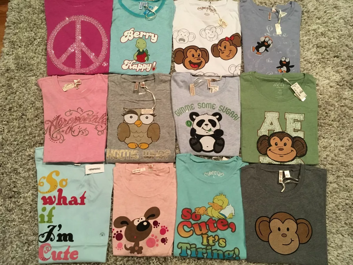 AEROPOSTALE NUEVAS CON ETIQUETAS Junior Mujer Mangas Cortas Camisetas PEQUE AS MED GRANDES XGRANDES