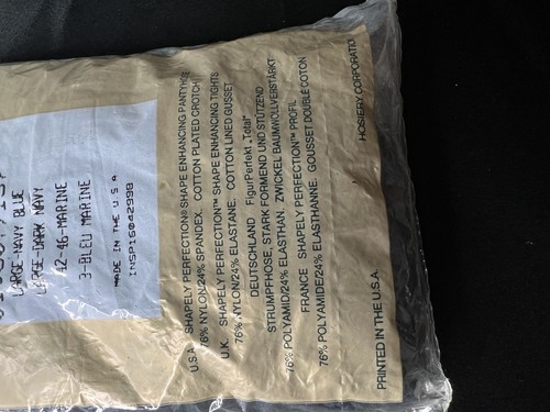 Silkies Shapely Perfection Shaping Pantyhose #137 USA Navy Dark Blue Size Large - Picture 8 of 9