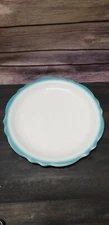 Homer Laughlin-Best China Air Brush Teal Blue Scalloped Rim 9.5” Plate