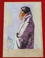 Maynard Dixon Drawing on paper (Handmade) signed and stamped mixed media.