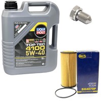 MotoröL Set 5W-40 5 Liter + ÖLfilter SH 4079 P + Schraube FüR VW Golf VII 2.0