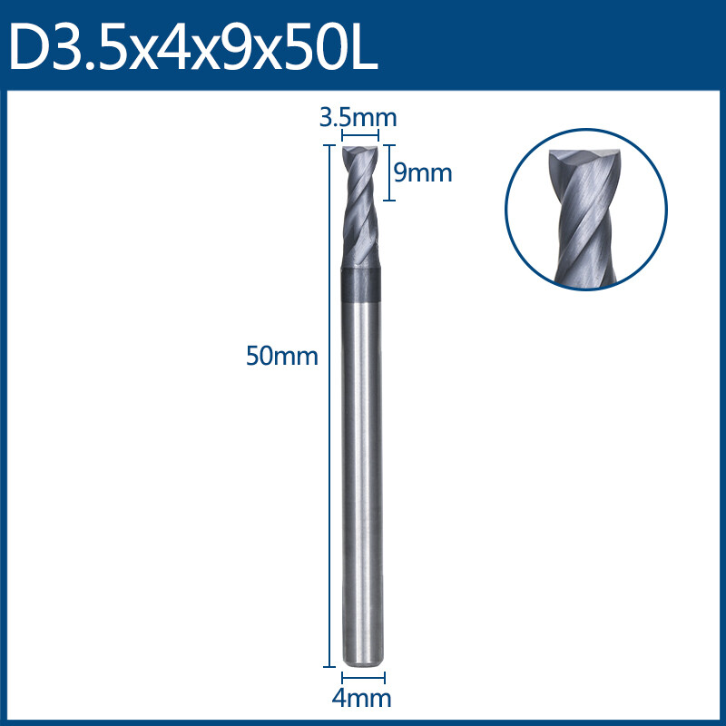Slot Drill End Mill 118mm 2 Flute HRC 45 Tungsten Carbide CNC Milling