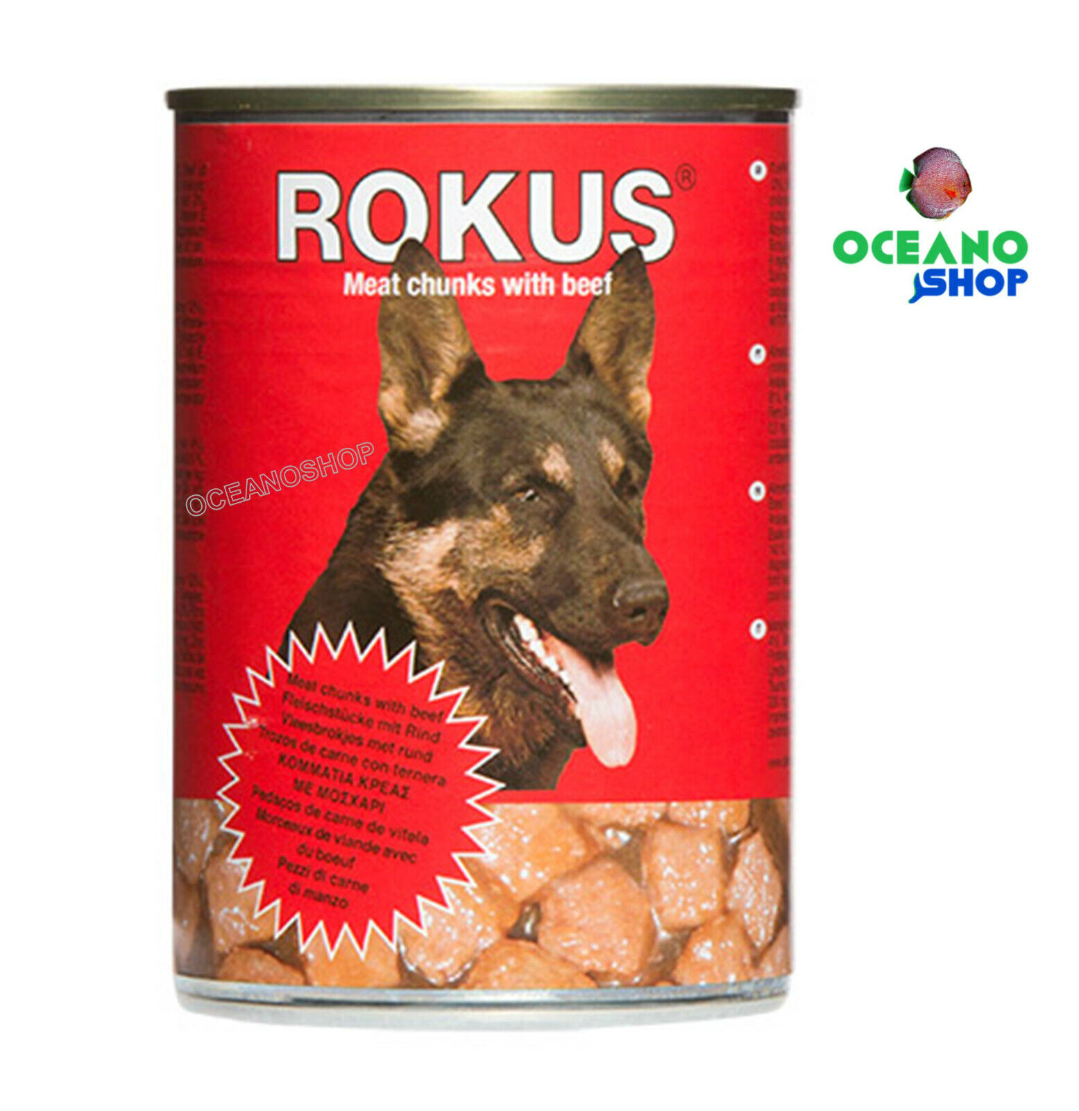 Pack de 5UDS Rokus Perro Ternera Lata 410gr comida alimento