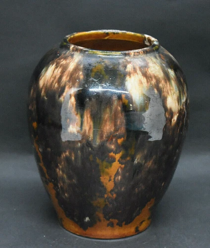 Brush Pottery Brown Onyx #50 Vase Vintage American Art Pottery ca 1930's