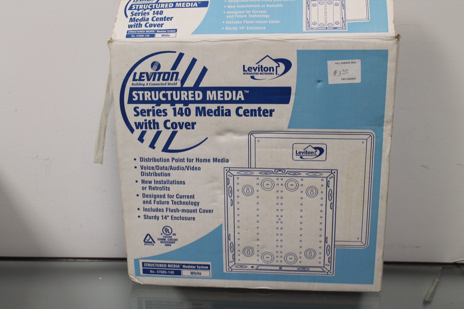 Leviton 47605-140 14 Inch SMC Structured Media Enclosure And Flush Cover White