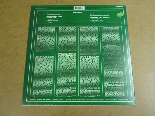 LP DECCA 153.002-X / ROBERT GROSLOT - HAYDN / RACHMANINOV - PIANO SONATAS - Picture 2 of 2