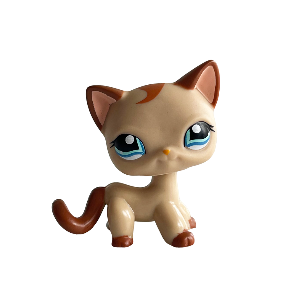Littlest Pet Shop Pink Short Hair Cat Toy #1024 with Blue Eyes Bobble Head