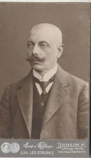 VINTAGE CABIN PHOTOGRAPH - CENTILMEN WITH MUSTACHE BERLIN - LEO STRUNK