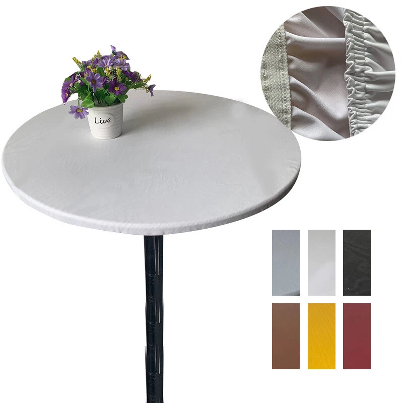 Round Waterproof Table Cover Cloth Elastic Fitted Tablecloth Oil Proof Protect ц - Image 2 of 4