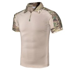 Tactical Shirt Short Sleeve Combat Shirt Top Camo Airsoft Military Army Hunting