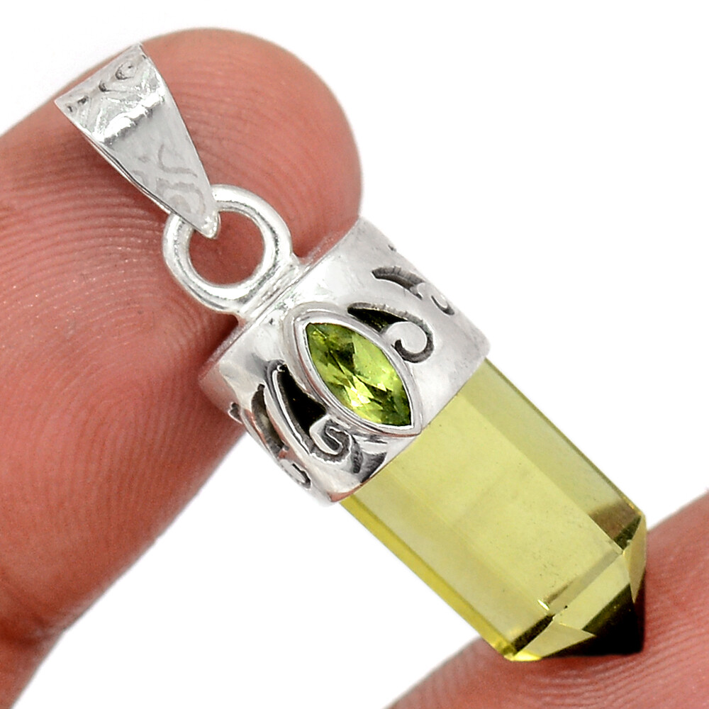 Natural Lemon Topaz & Peridot 925 Sterling Silver Pendant Natural Lemon Topaz & Peridot 925 Sterling Silver Pendant