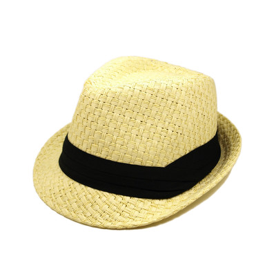 Premium Classic Natural Fedora Straw Hat with Black Band | eBay