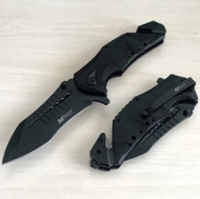 9” Black Giant Tactical Combat Spring Assisted Open Blade Folding Pocket Knife